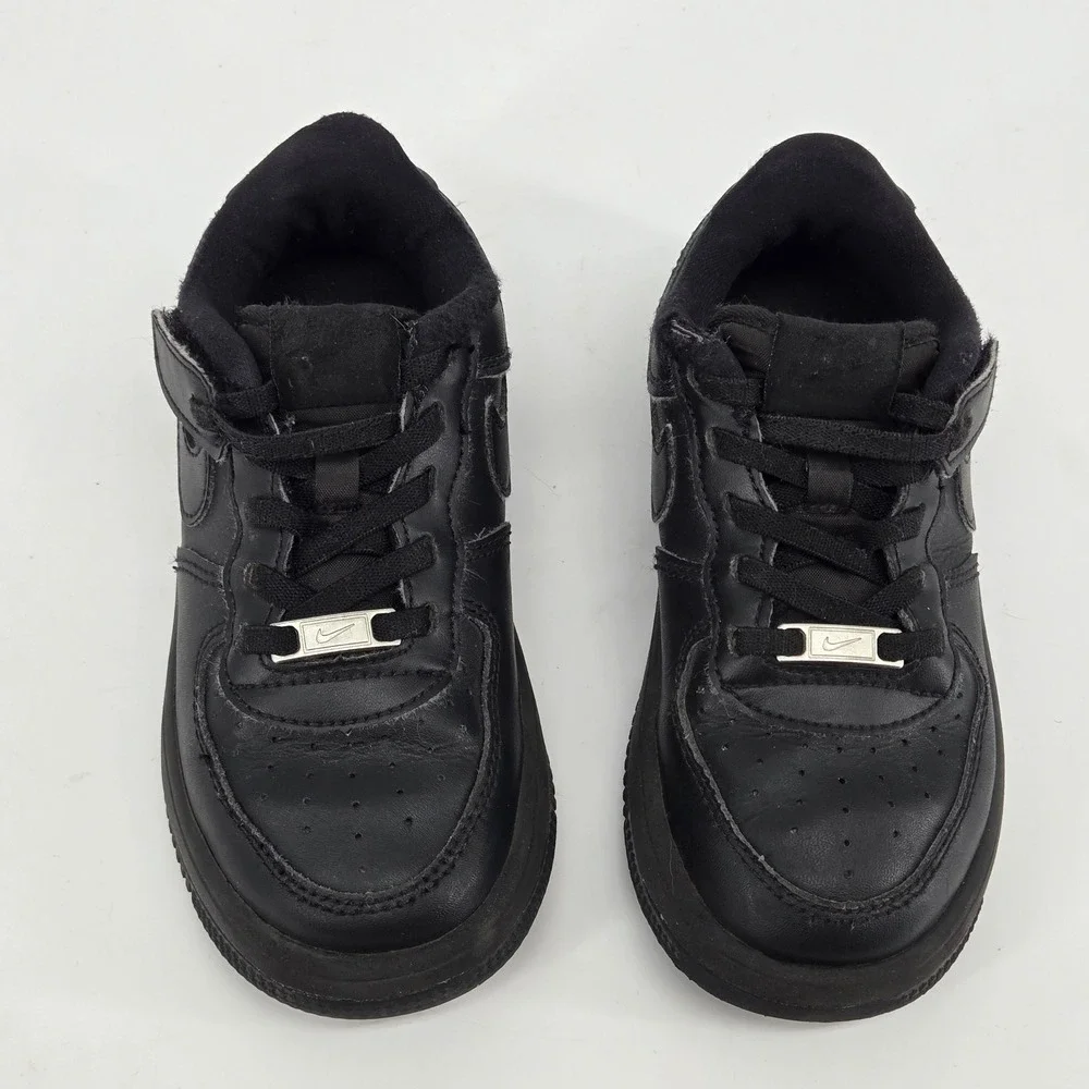 Nike Air Force 1 Low LE Triple Black Kids Toddler Shoes Size 12C FN0237-001